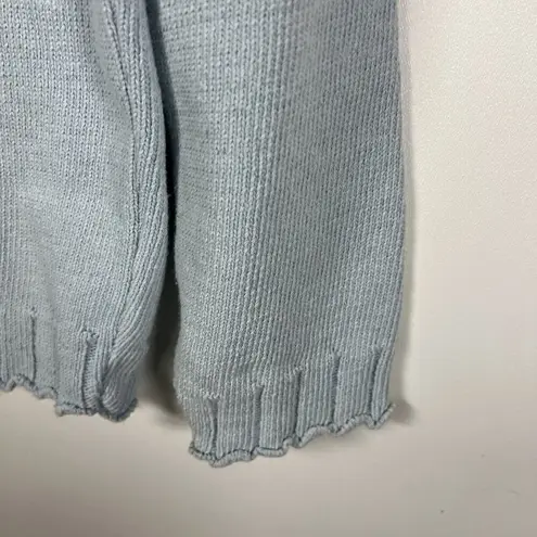 Vtg Binghamton Knitting Co Mock Neck Sweater Lighthouse Nautical USA Made blue M Size M - Image 5