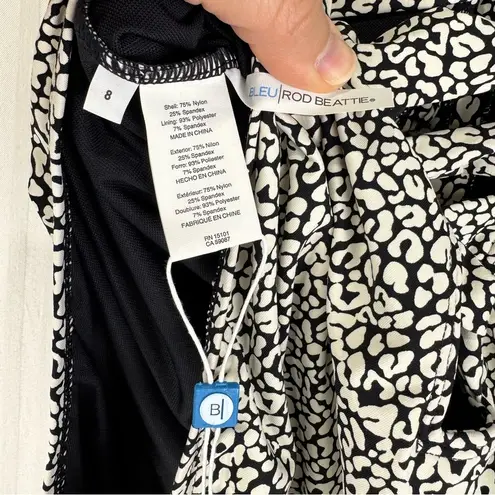 Bleu Rod Beattie Let’s Get Loud Blk/White Animal Print One Piece Swimsuit Size 8