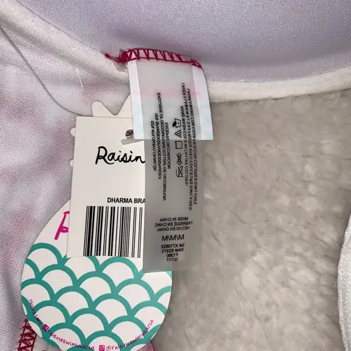 Raisin's NWT Dharma Red & White Tie-dye Ruffle Bikini Top