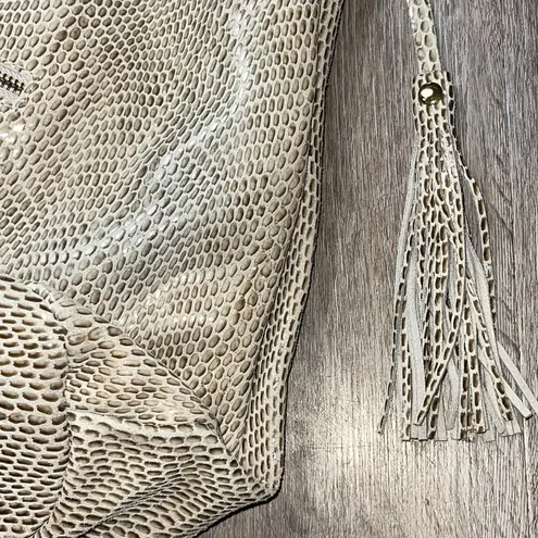 Maxine Couture Mamba Hobo Snakeskin Embossed Leather Handbag