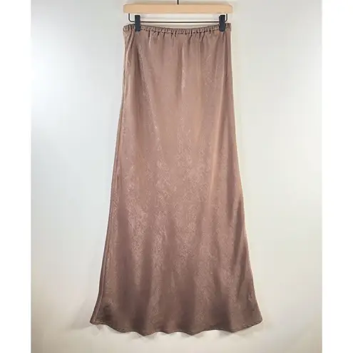 Self Contrast Womens Skirt Alaia Overlap Split Front A Line Pull On Casual Large Brown - Image 3