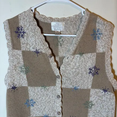 Christopher & Banks Vintage 2003 Hand-Embroidered Sweater Vest Size Medium