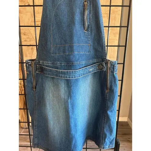 Vintage Starwear Jeans Overalls Skirt Medium Denim Dress Y2K Fashion Blue