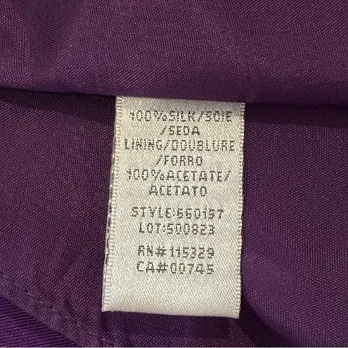 Badgley Mischka Silk Fit and Flare Dress Size 4 Satin Purple Elegant Cocktail