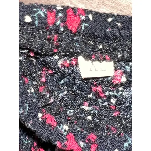 Black floral maxi dress smocked off the shoulder casual cottagecore farmhouse Size L