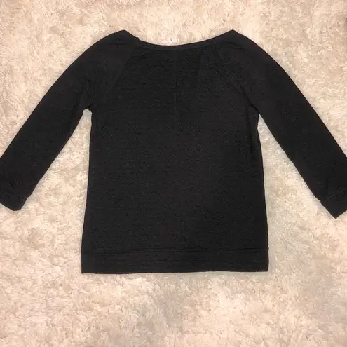 Princess Vera Wang Quilted 3/4 Sleeve Shirt Black XS Black Size undefined