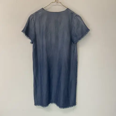 Black Swan tencel denim dress Fringe sleeves and bottom hem small preppy medium