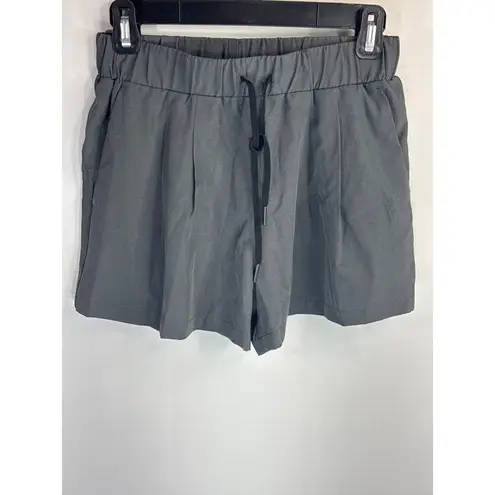 Halara Mid Rise Elastic Waistband Drawstring Ruched Side Pocket Casual Shorts 3"