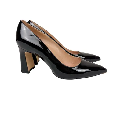 Ally Black Patent Leather Block Heel Pump Comfortable Heels Size 39/ US 8.5