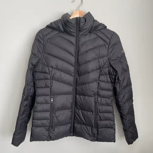 Lucky Brand Black Hooded Down Puffer Jacket Small