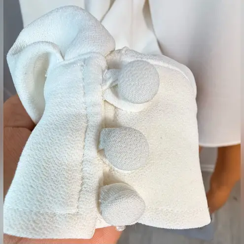 Sézane  White Long Sleeve Blouse with Covered Buttons size 34