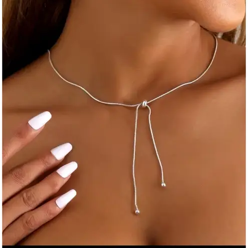 Boutique NEW Women'sā 925 Sterling Silver Lariat Ball Slide Necklace, Adjustable