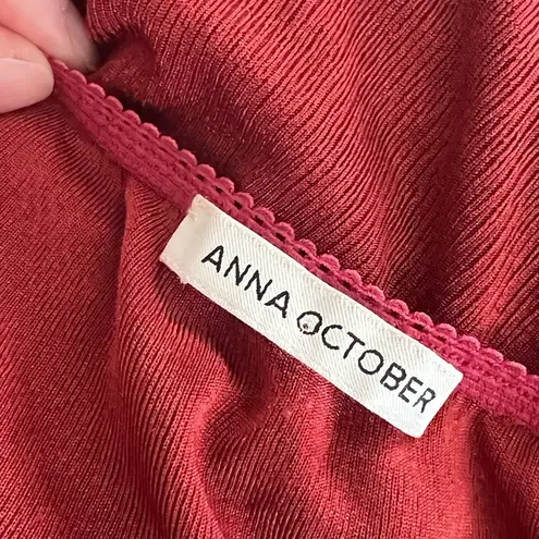 NWT ANNA OCTOBER Kerry Terracotta Lingerie Maxi Skirt Sz L Red Size L