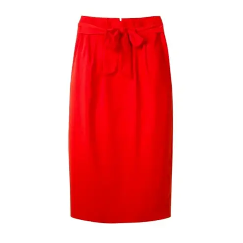 Boden Women's Red Melina Paperbag Skirt Midi Cinch