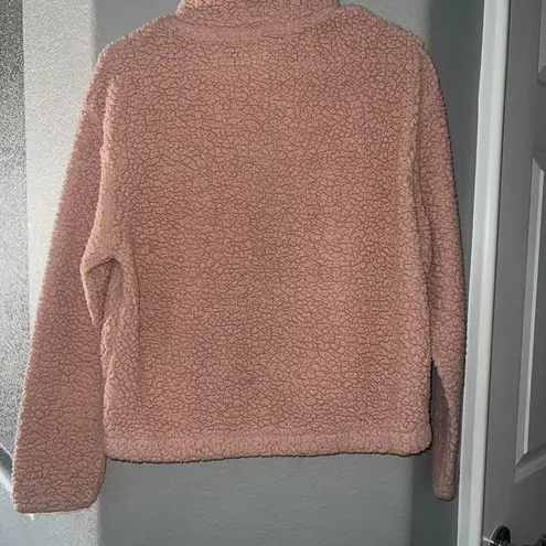 Wild Flower WallFlower Dusty Rose Pink Sherpa Teddy Pullover Sweater Medium