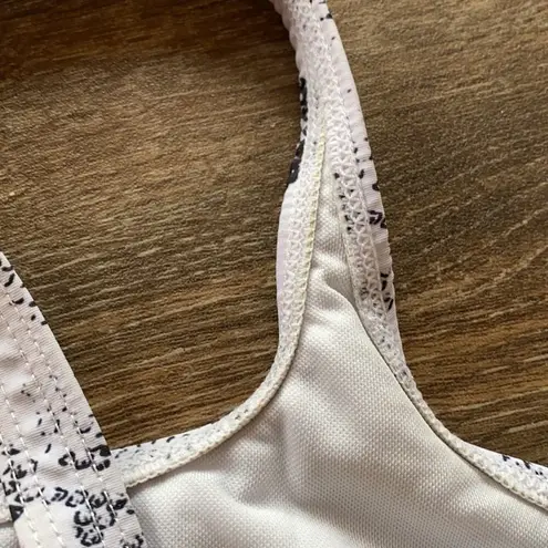 Snake Print Black and White Bikini Top Size Small