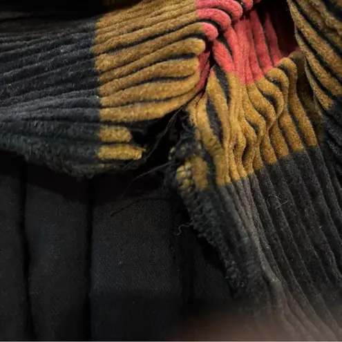 Vtg Crazy Horse Black Striped Multicolor Corduroy Skirt Sz 11/12