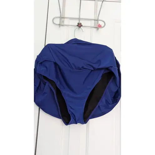 Women Ocean Coast Swim Skirt XXL Blue Swimsuit Bottom with Built