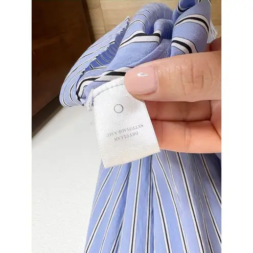 ALC Frank ALC Blue Striped Cabrera One Shoulder Midi A Line Knee Length Dress US 0