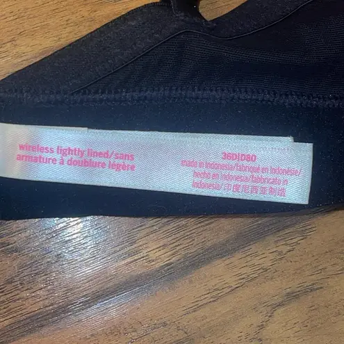 PINK - Victoria's Secret  Black print wire free lightly padded bra 36D