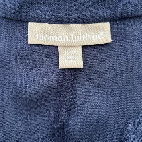 Woman Within Navy Blue Sleeveless Midi Dress Size 16W NWT