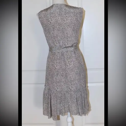 All Saints Rene Leodot Pink Leopard Print Wrap Dress Size 2 100% Silk Coquette