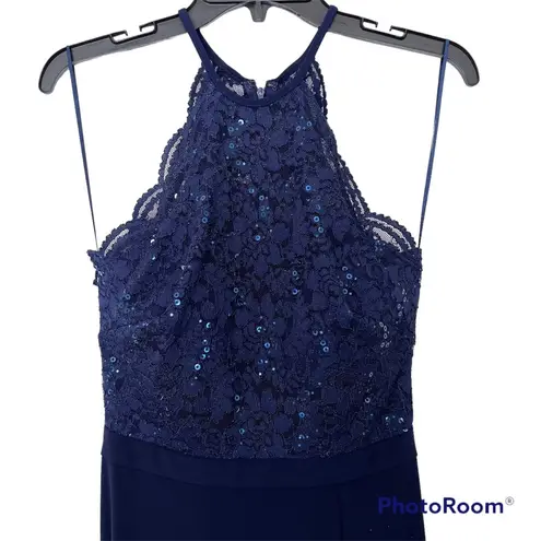 MORGAN & CO formal dress navy with sequins size 5 / 6 Blue