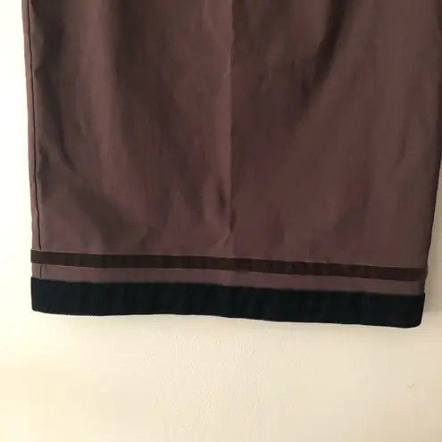 Moschino | Brown Velvet Trim Pencil Skirt