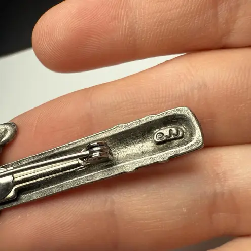 Signed JJ No. 1 Teacher Pencil With Teddy Bear Brooch Pin Jonette Jewelry Silver