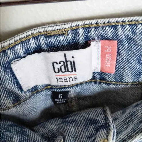 CAbi  100% Boyfriend Jeans Light Wash Distressed Knees Cotton 6071 Women's 6