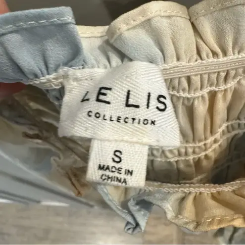 Le lis  Samantha Tie‎ Dye Smocked Long Sleeve Crop Top