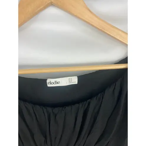 Elodie NWOT Ruched Long Sleeve Bodysuit Black Size Medium