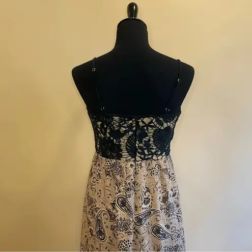 Soiéblu Soieblu Black Nude Floral Lace Paisley Sleeveless Maxi Dress Size S