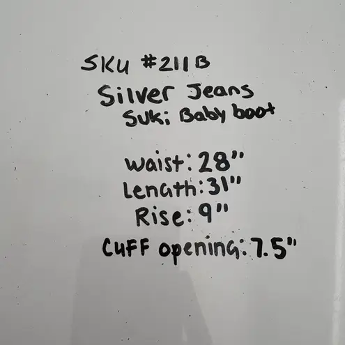 Silver Jeans Suki Mid Baby Boot Women's Blue Stretch Denim Pants Size W28/L31*