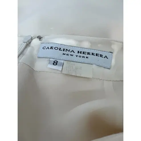 Carolina Herrera 8 Lightweight Wide-Leg Pants in White Flowy Pleated Trouser