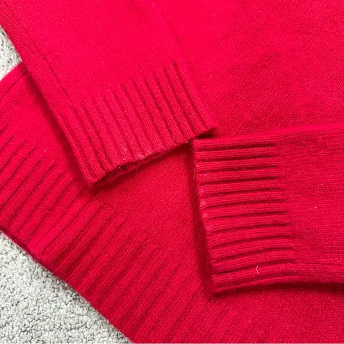 Sutton Studio Women’s 100% Cashmere Turtleneck Sweater Longsleeve in Hot Red L Size L