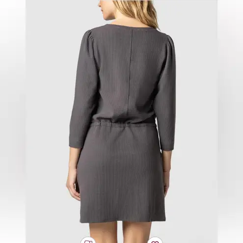 LILLA P Gray Long Sleeve Waffle knit Dress NEW Size SMALL
