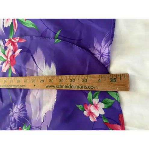 Vintage Hawaiian Dress Size M Purple Floral Sarong Spaghetti Strap Sahib's of HI Size M