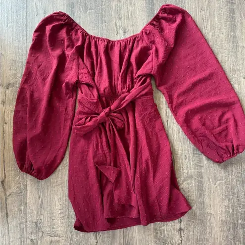 Arula Adelyn Swiss Dot Bow Back Swiss Dot Mini Dress