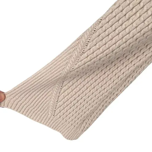 T Tahari Open Front Cardigan Sweater With Wide Sleeves Beige Size Small