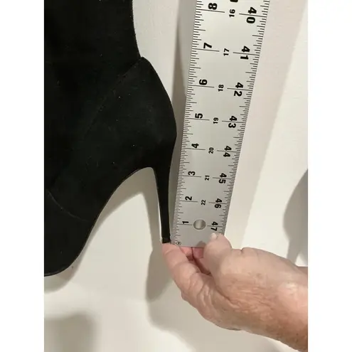 Woman’s Dominique Size 7.5 Black Faux Suede Stiletto Heel Otk Tall Boots 702