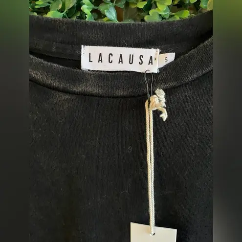 Lacausa - NWT - Boxy Tee | Black Mineral Wash - Sz Small | 100% Organic Cotton