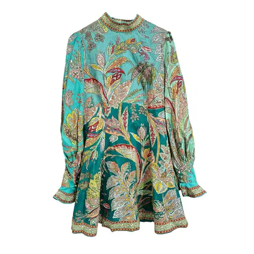 Alemais Franca Mini open back linen‎ Dress size 10 $609 Blue