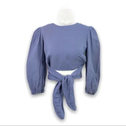 Capulet Revolve - Anais Wrap Crop Top Vintage Blue - Small