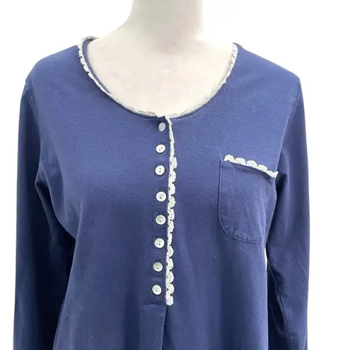 Eileen West Cottagecore Granny Feminine Romantic Nightgown Blue size Small