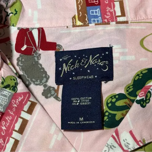 Nick & Nora Pajama Set Womens Medium Dogs Lover Poodles Novelty Paris