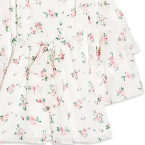 Topshop Floral Cold Shoulder Long Sleeve Romper