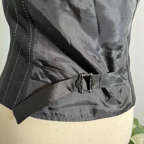 Newport News women's size 6 NWT halter v-neck black pinstripe tailored vest