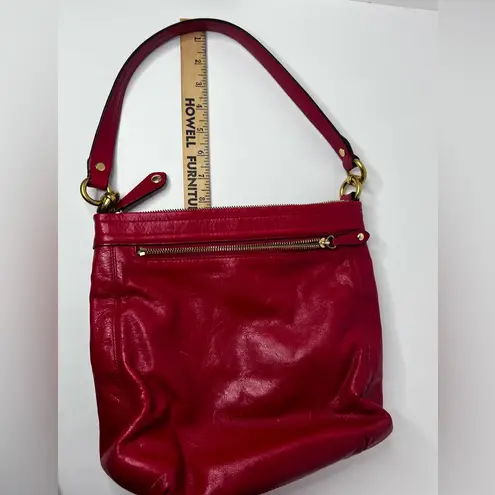 Coach  Ashley Vibrant Red Leather Hippie Shoulder Bag