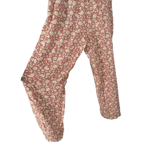 Faherty Renata Jumpsuit size Small in Coral Nusa Floral Cami Strap Lightweight Pink